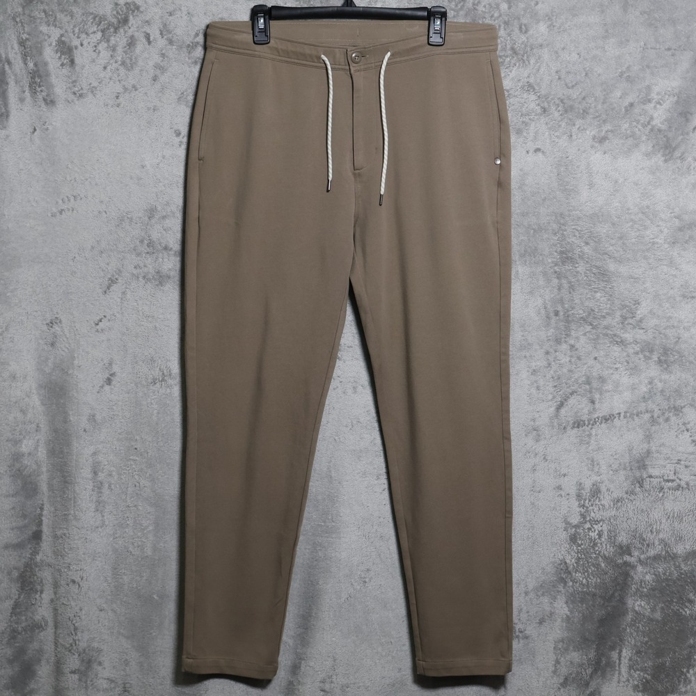 Vuori Solana Pants Men Large Brown Drawstring Tapered Athletic Casual V450